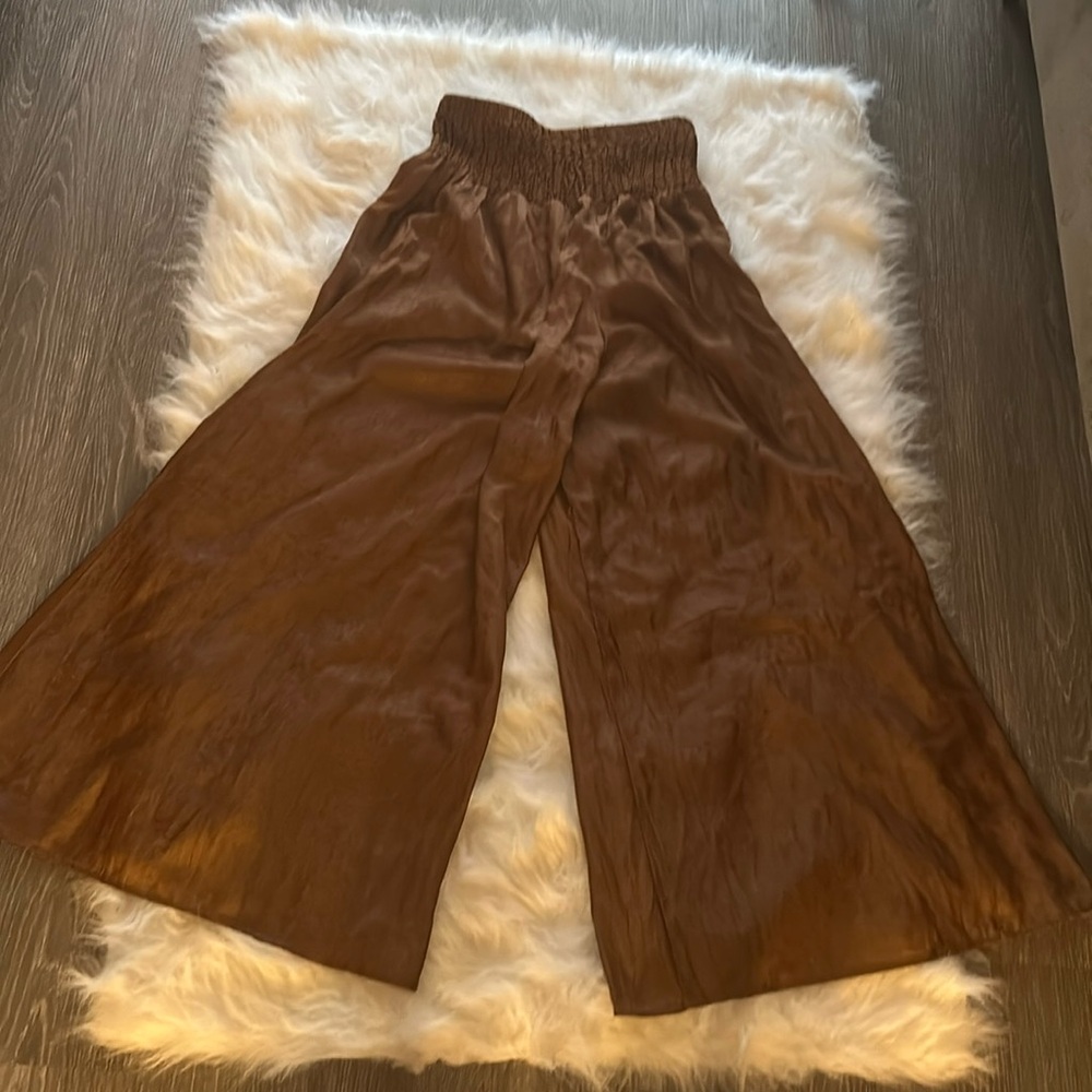 Copper colored wide legged pants from Zara size smalll